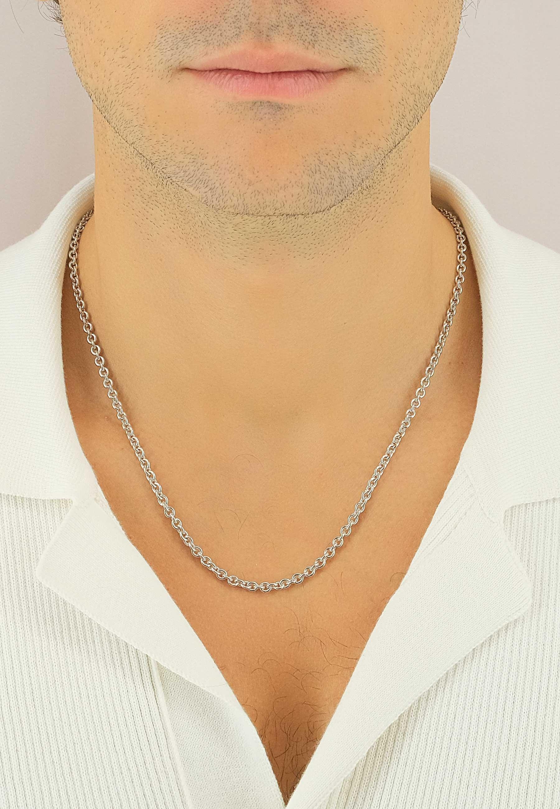 MUAU Schmuck Collier Rundanker Weissgold 750, 3.9mm, 42cm