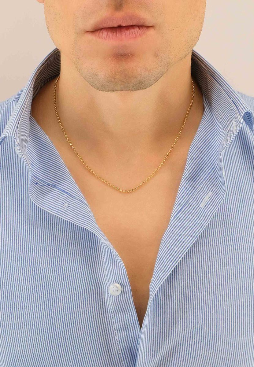 MUAU Schmuck Collier Erbs Gelbgold 750, 2.4mm, 50cm