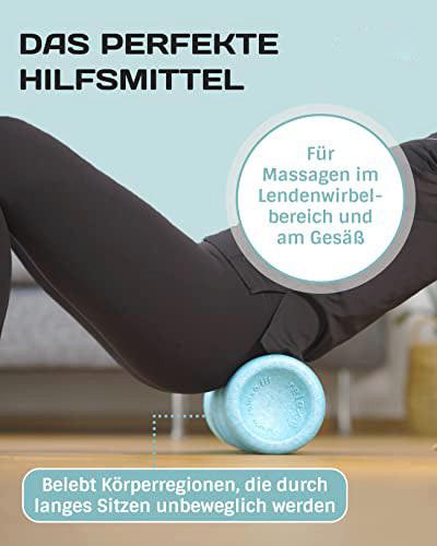 Alopini Doppel-Faszienrolle mit 4 ergonomischen Wirkungsbereichen für Nacken, Rücken, Gesäß und Beine.