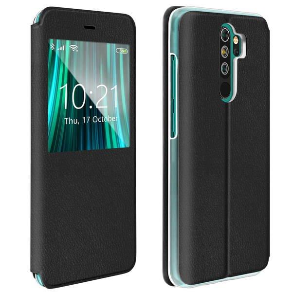 Avizar Flip View Cover Redmi Note 8 Pro Schwarz