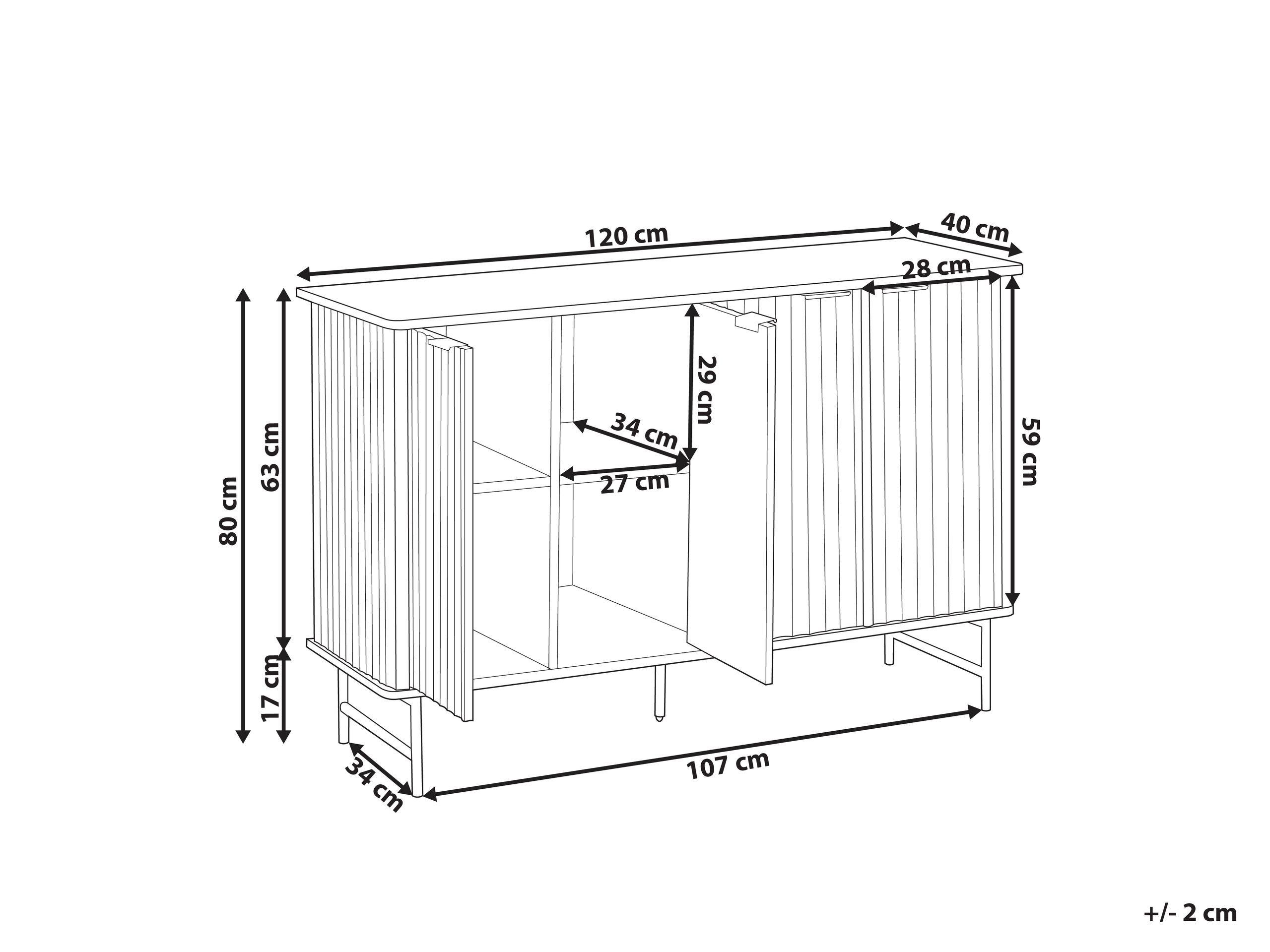 Beliani Sideboard mit 4 Türen aus MDF-Platte Modern GLASTONBURY