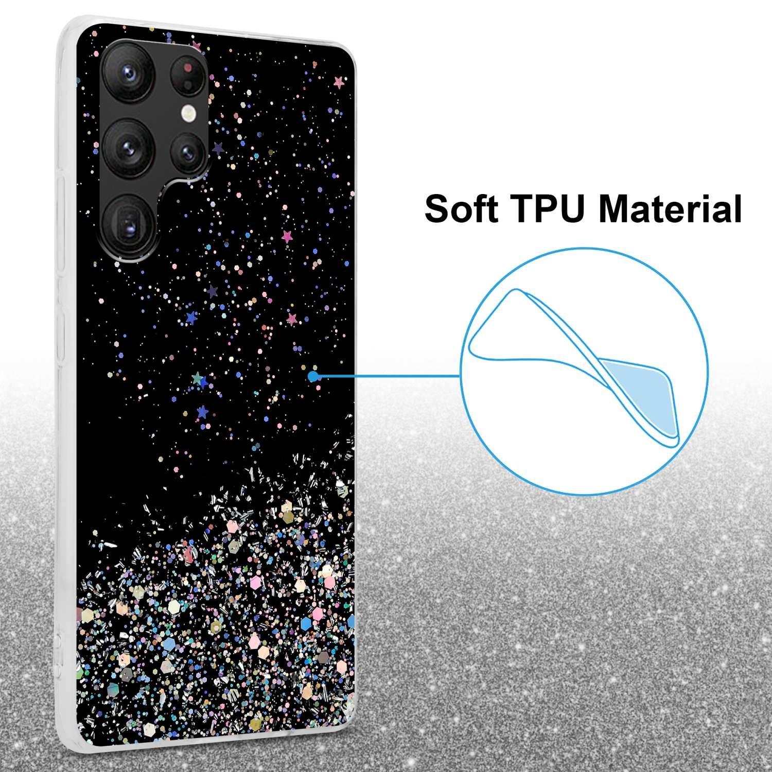 Cadorabo Hülle für Samsung Galaxy S22 ULTRA TPU Silikon mit funkelnden Glitter