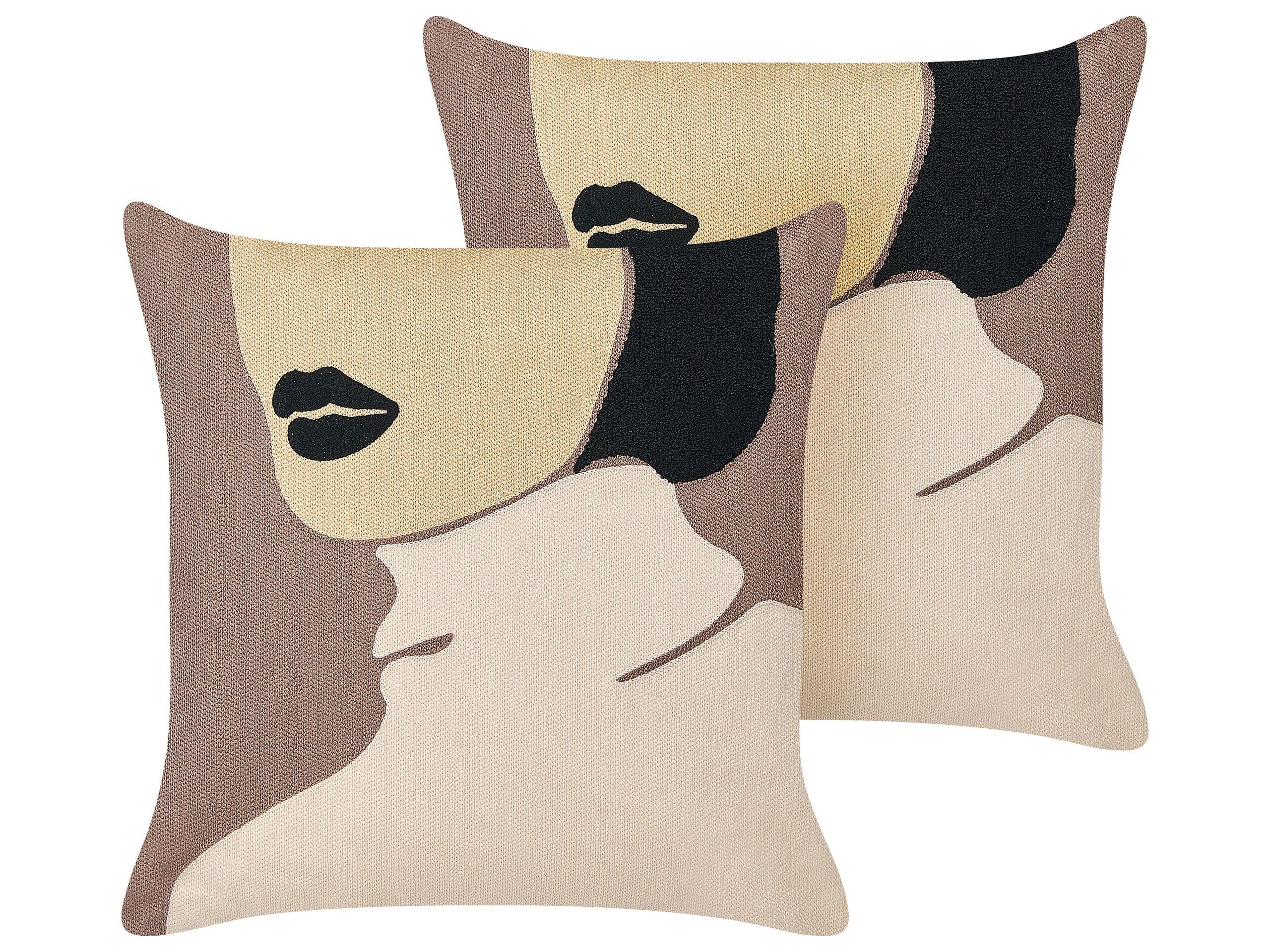 Beliani Dekokissen 2er Set aus Baumwolle Modern SILPHIUM