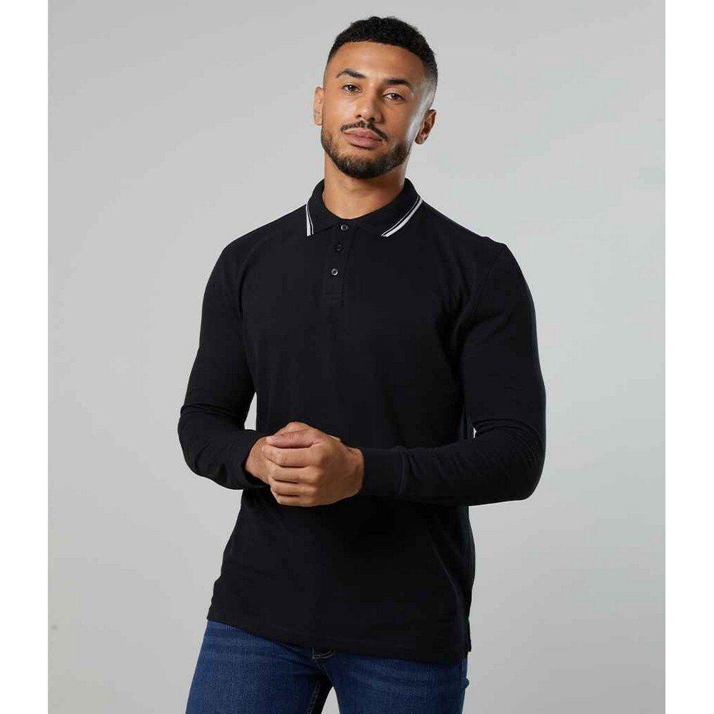 AWDis Langärmliges Poloshirt mit Kontraststreifen