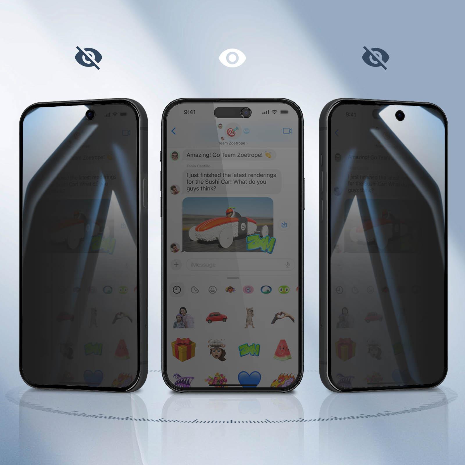 Avizar Privacy Displayfolie iPhone 15 Pro Max