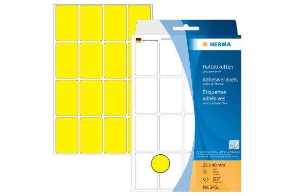 HERMA HERMA Etiketten 25×40mm 2451 gelb 512 Stück