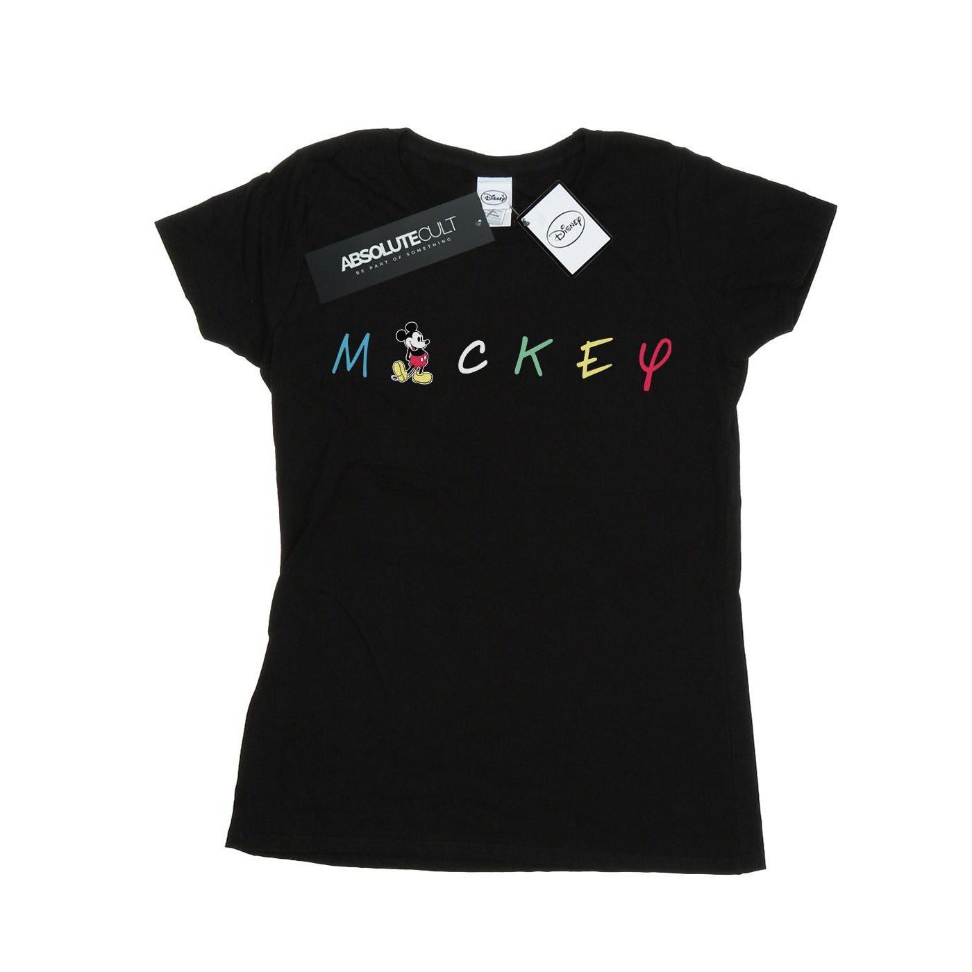 Disney Mickey Mouse Rainbow Text T-Shirt