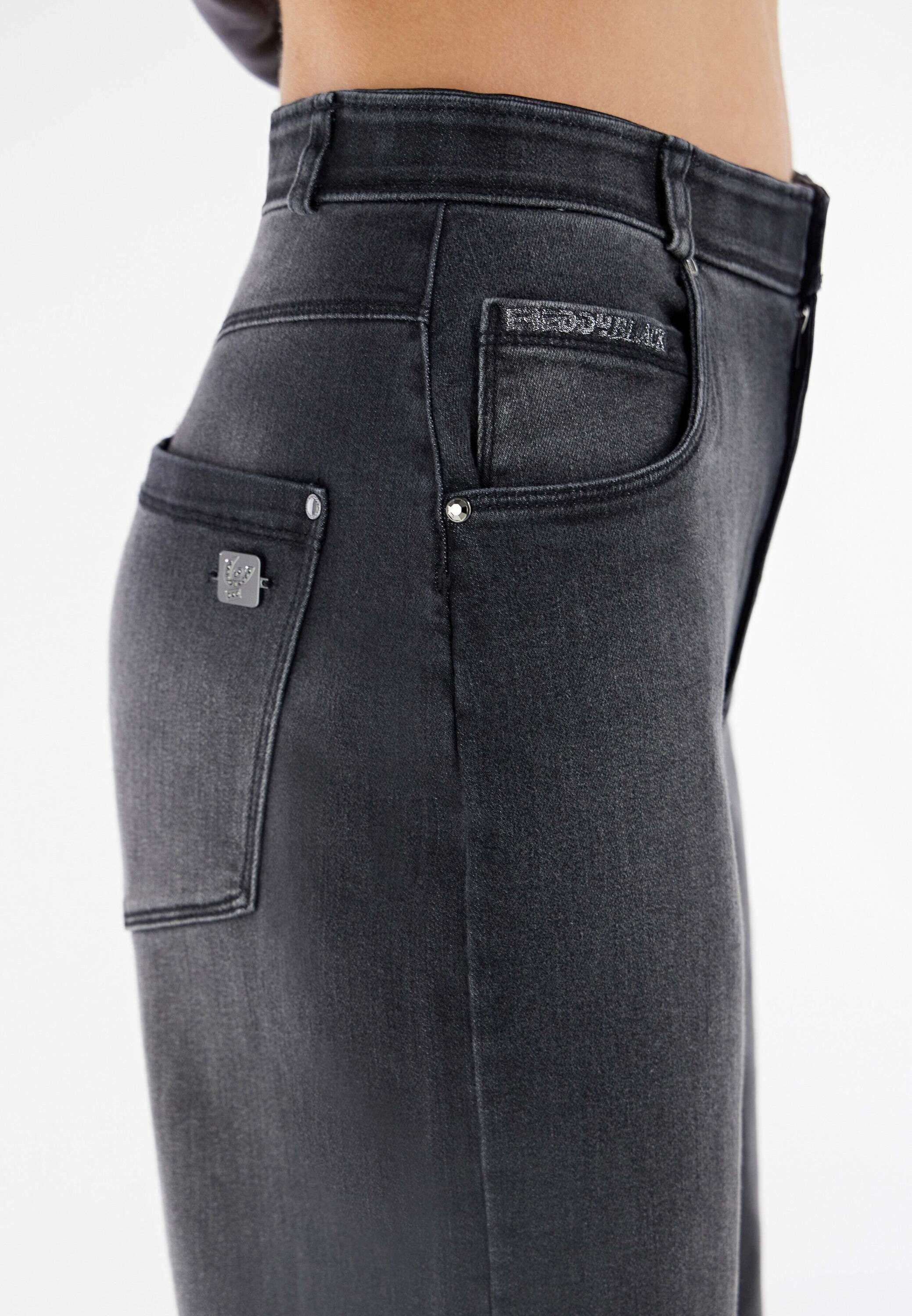 FREDDY Black High Waist Wide Leg 7/8 Länge Stretch Denim Jeans