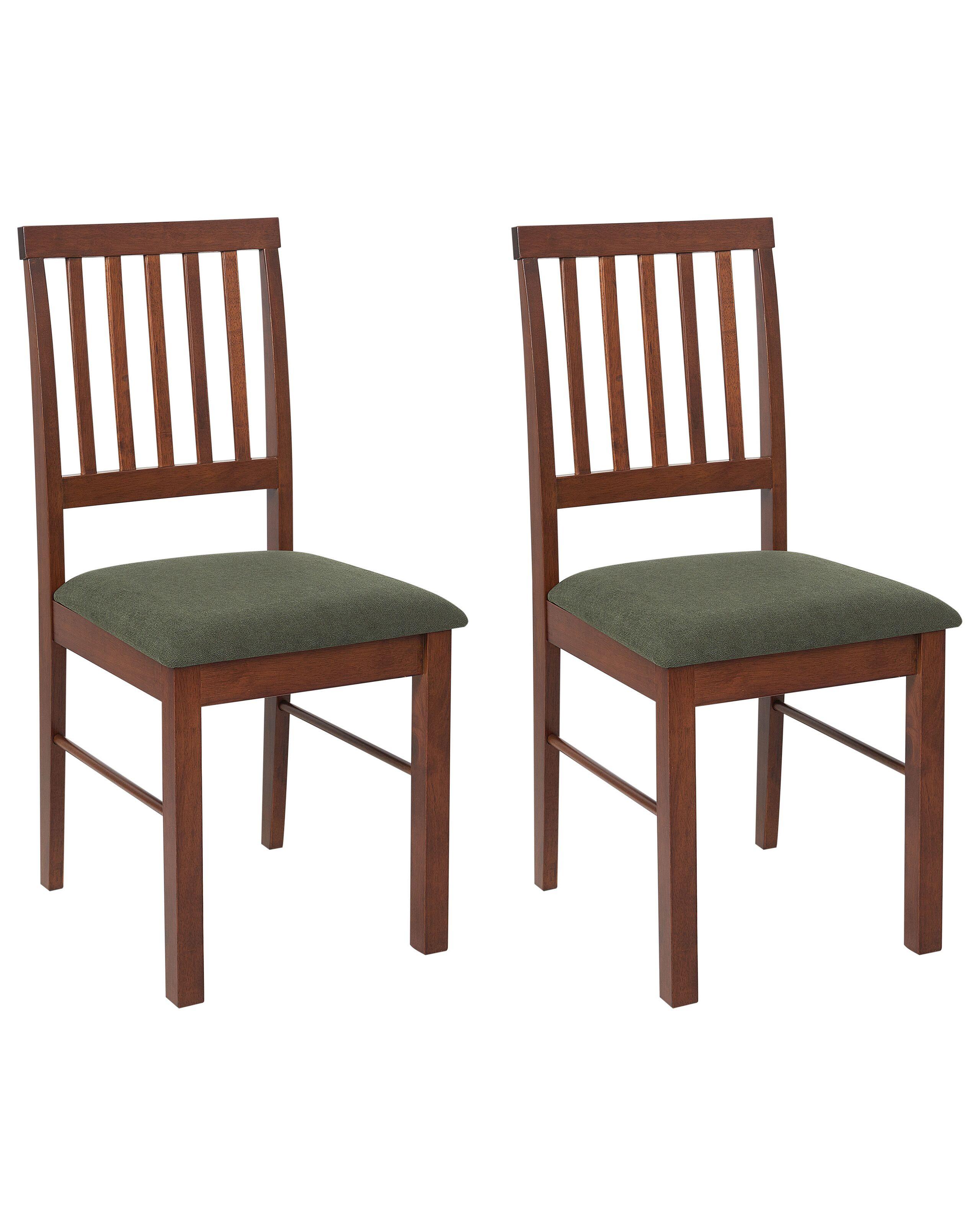 Beliani Esszimmerstuhl 2er Set aus Gummibaumholz Klassisch ORONO