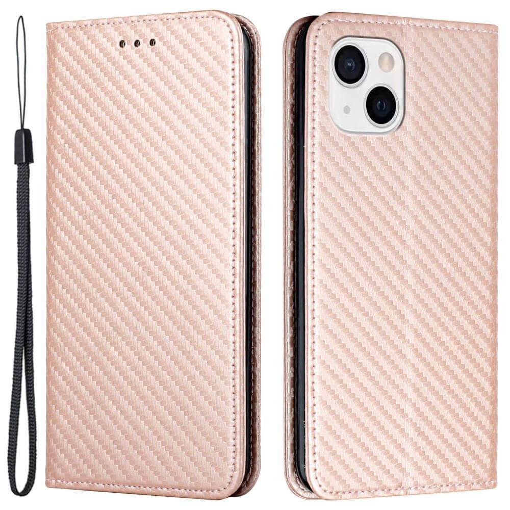 Cover-Discount iPhone 15 - Carbon Look Flip Case Hülle
