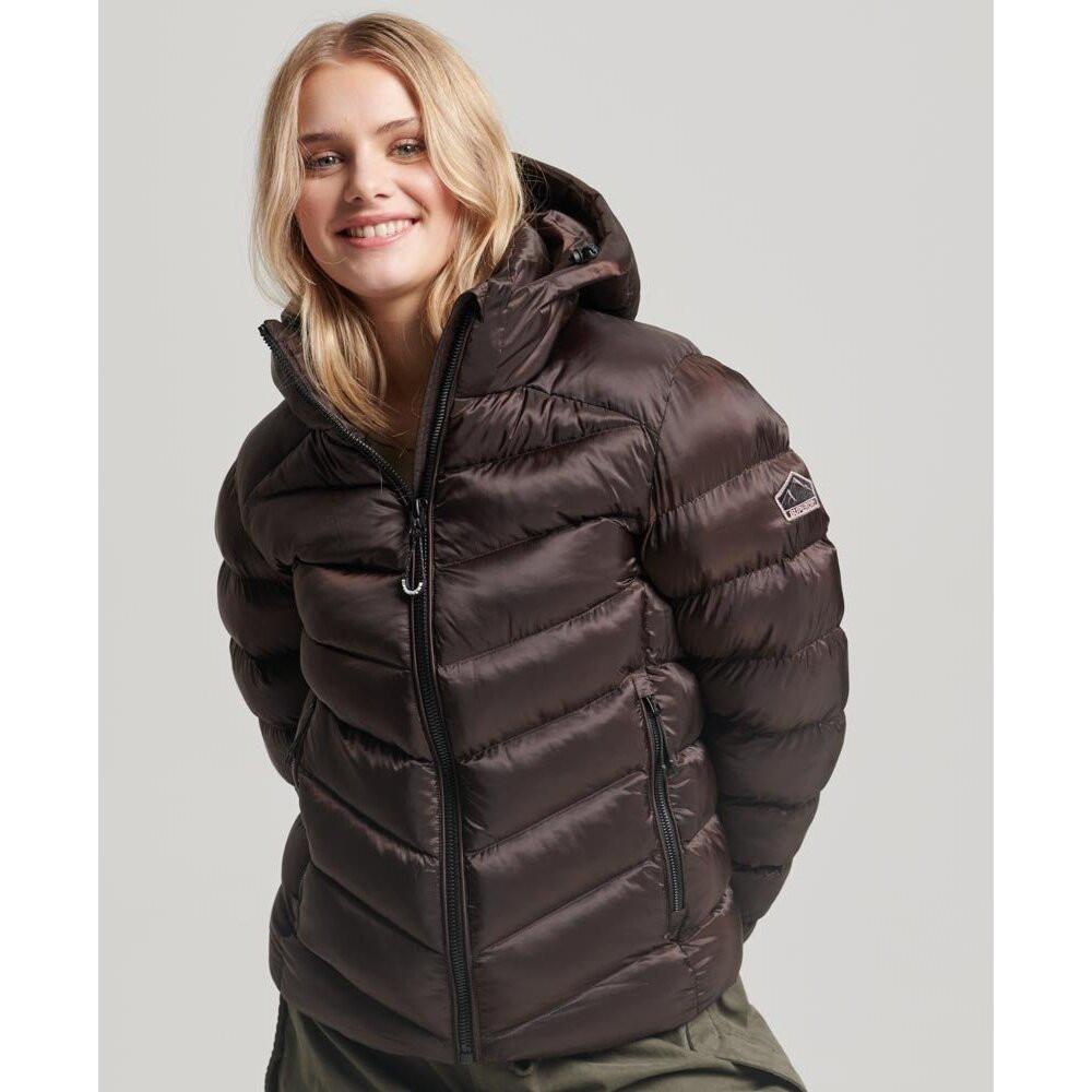 Superdry daunenjacke mit kapuze, damen uperdry fuji
