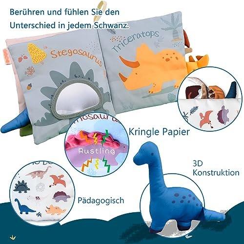 Activity-board 3D Babybuch Babyspielzeug von 0 3 6 12+ Monate, Dinosaurier Spielzeug 1 Jahr