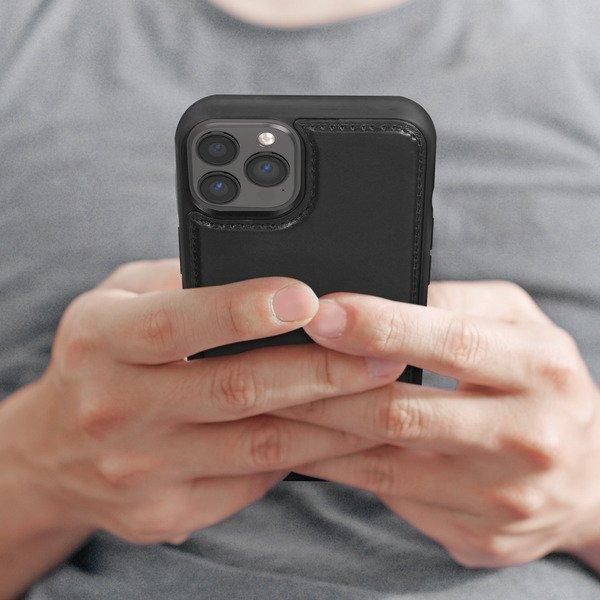 Akashi Akashi Lederhülle iPhone 13 Pro Schwarz