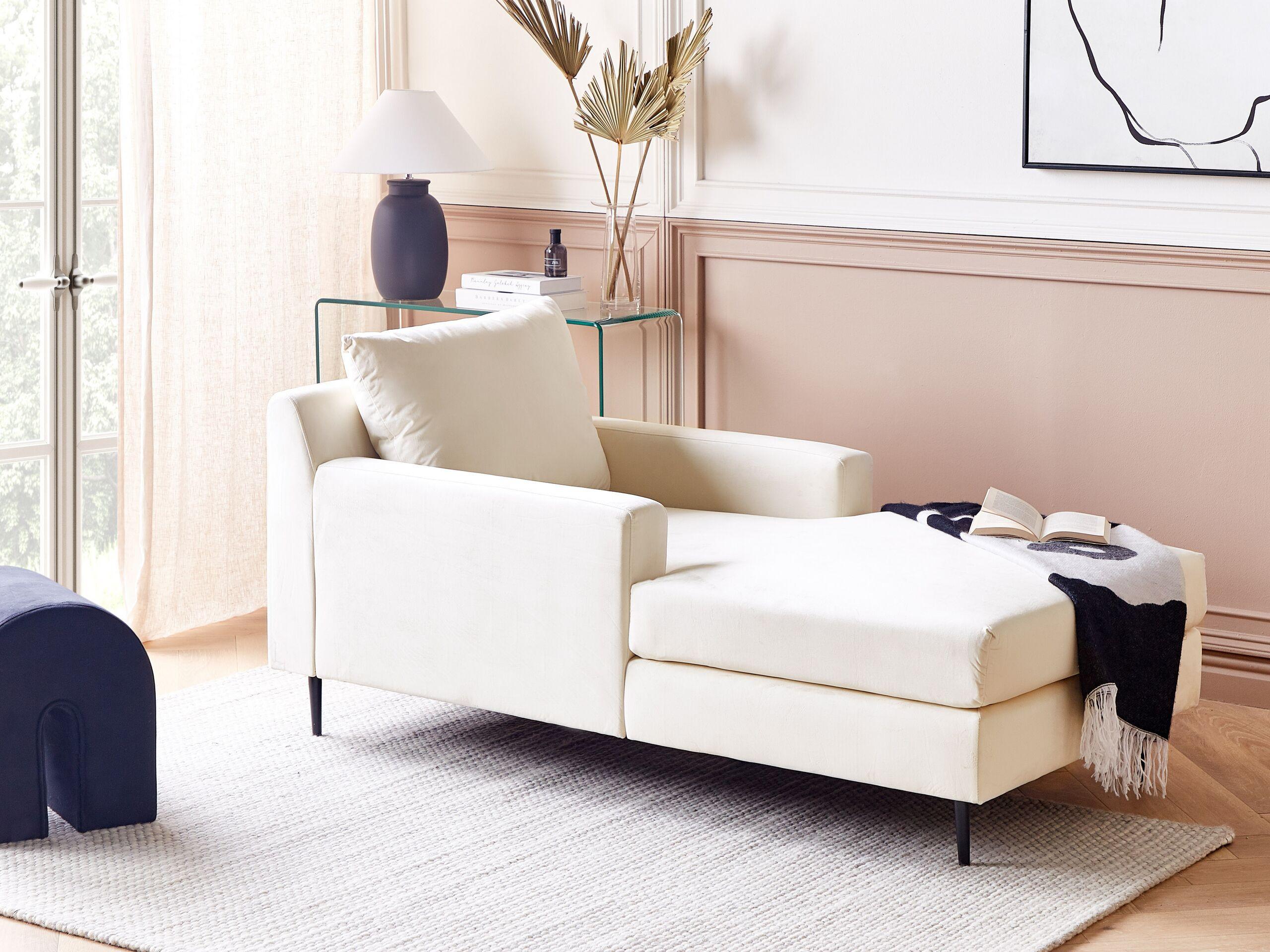 Beliani Chaiselongue aus Samtstoff Modern GUERET