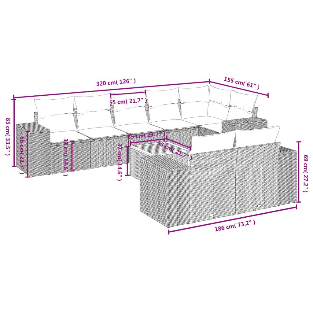 VidaXL Garten sofagarnitur poly-rattan
