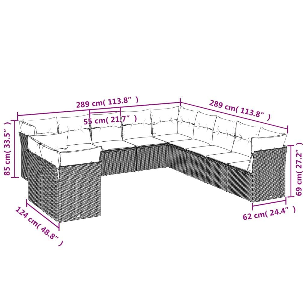 VidaXL Garten sofagarnitur poly-rattan
