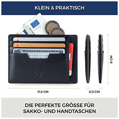 Only-bags.store Echtleder RFID Kartenetui aus Nappa-Leder - 9 Fächer - Querformat Kreditkartenetui