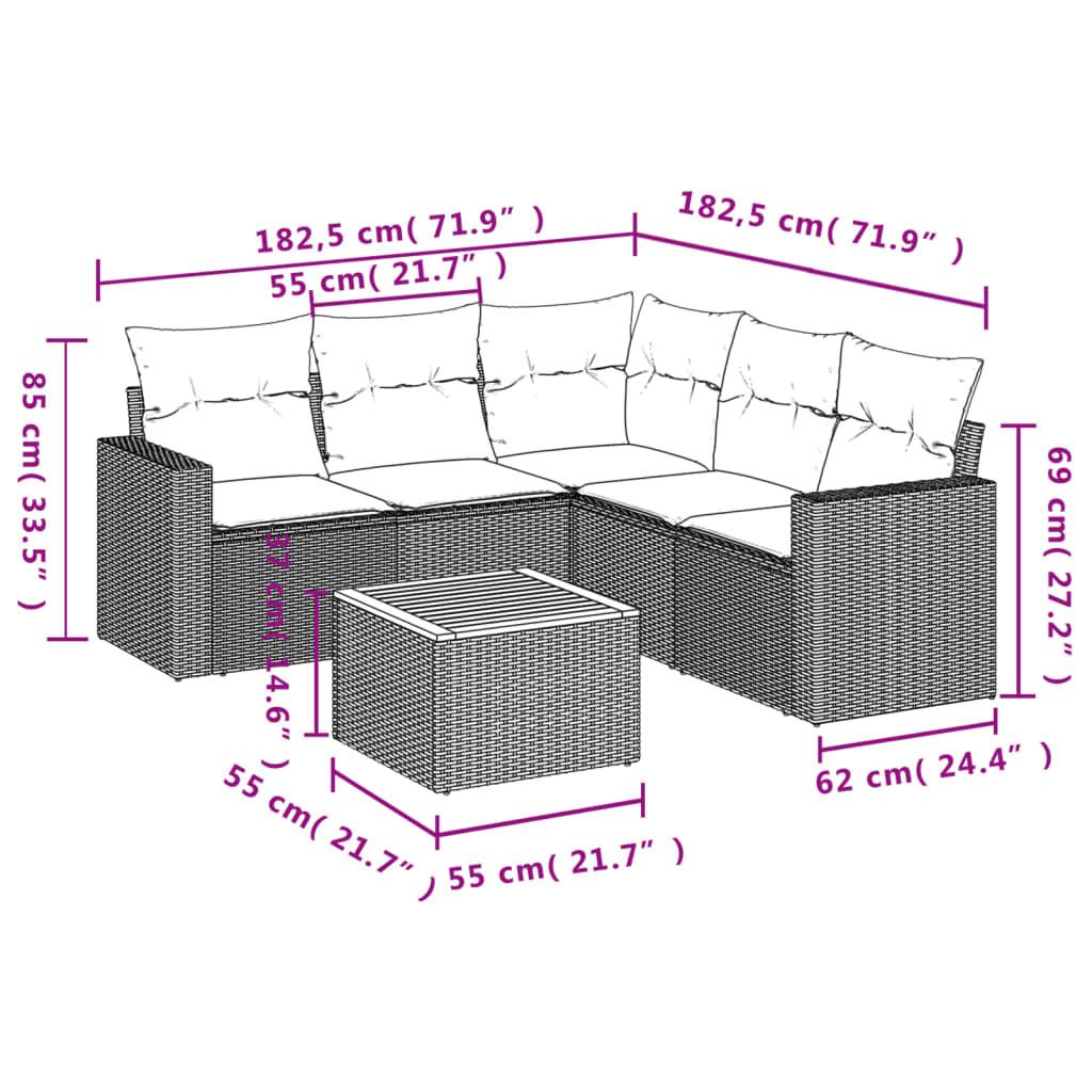 VidaXL Garten sofagarnitur poly-rattan