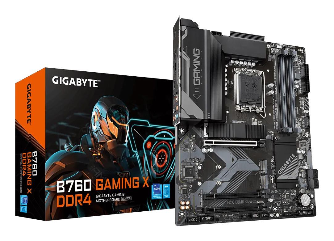 Gigabyte B760 GAMING X DDR4 Motherboard - Unterstützt Intel Core 14. Generation CPUs, 8+1+1 Phasen Digital VRM, bis zu 5333MHz DDR4 (OC), 3xPCIe 4.0 M.2, 2.5GbE LAN, USB 3.2 Gen 2
