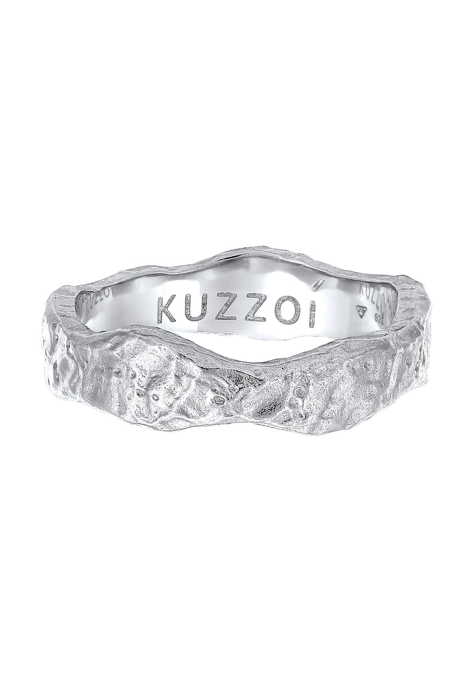 Kuzzoi Ring Bandring Organic Struktur 925 Silber