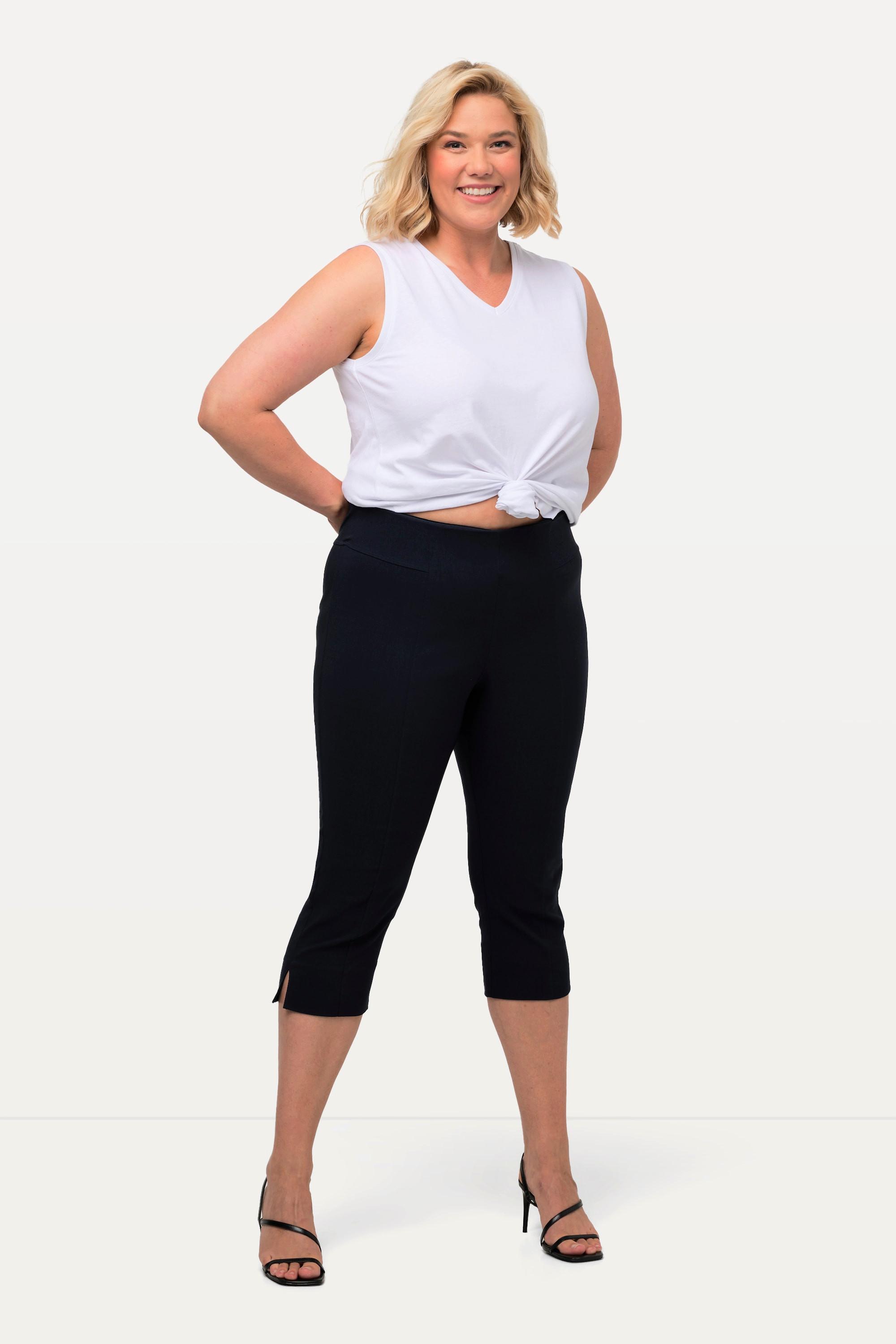Ulla Popken Bengalin Capri hochelastisch knitterarm Gummibund