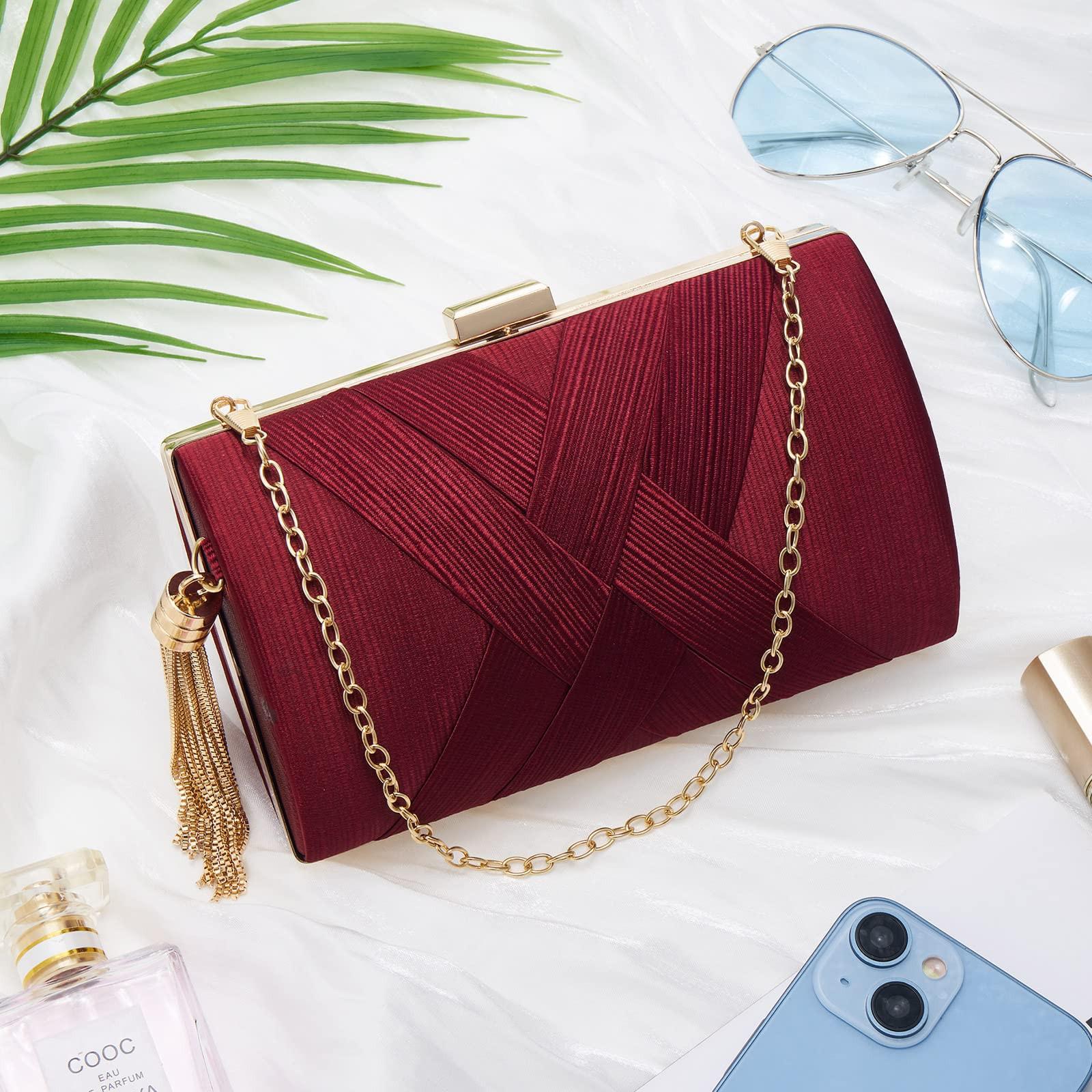 Only-bags.store Clutch Abendtasche Fransen Elegante Kettentasche Clutch Bag Clutch Abendtasche Fransen Elegante Kettentasche Clutch Bag