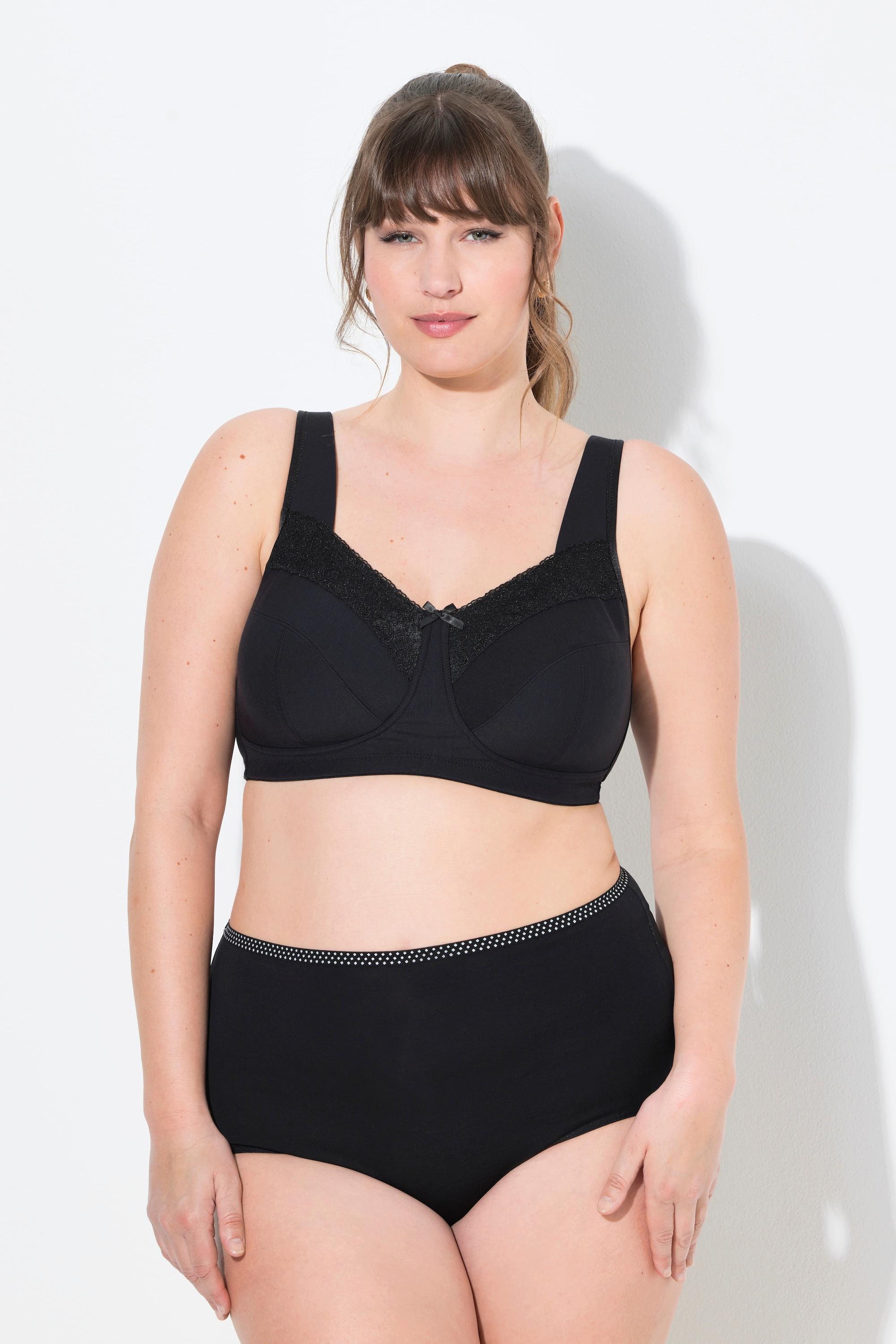 Ulla Popken Entlastungs-BH, bügellos, Blüten/Herzspitze, Cup C - H