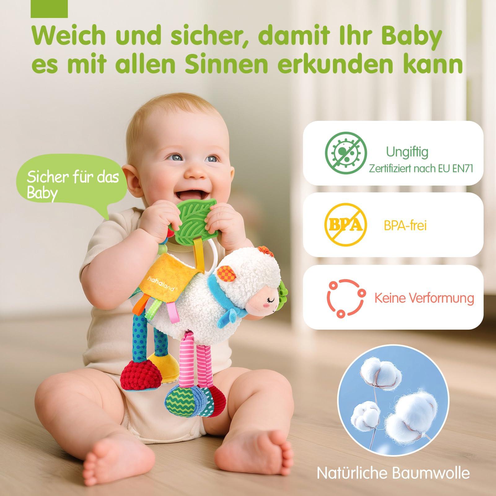 Activity-board Babyspielzeug Musik Plüschschaf, BPA-freier Beißring für Babyspielzeug