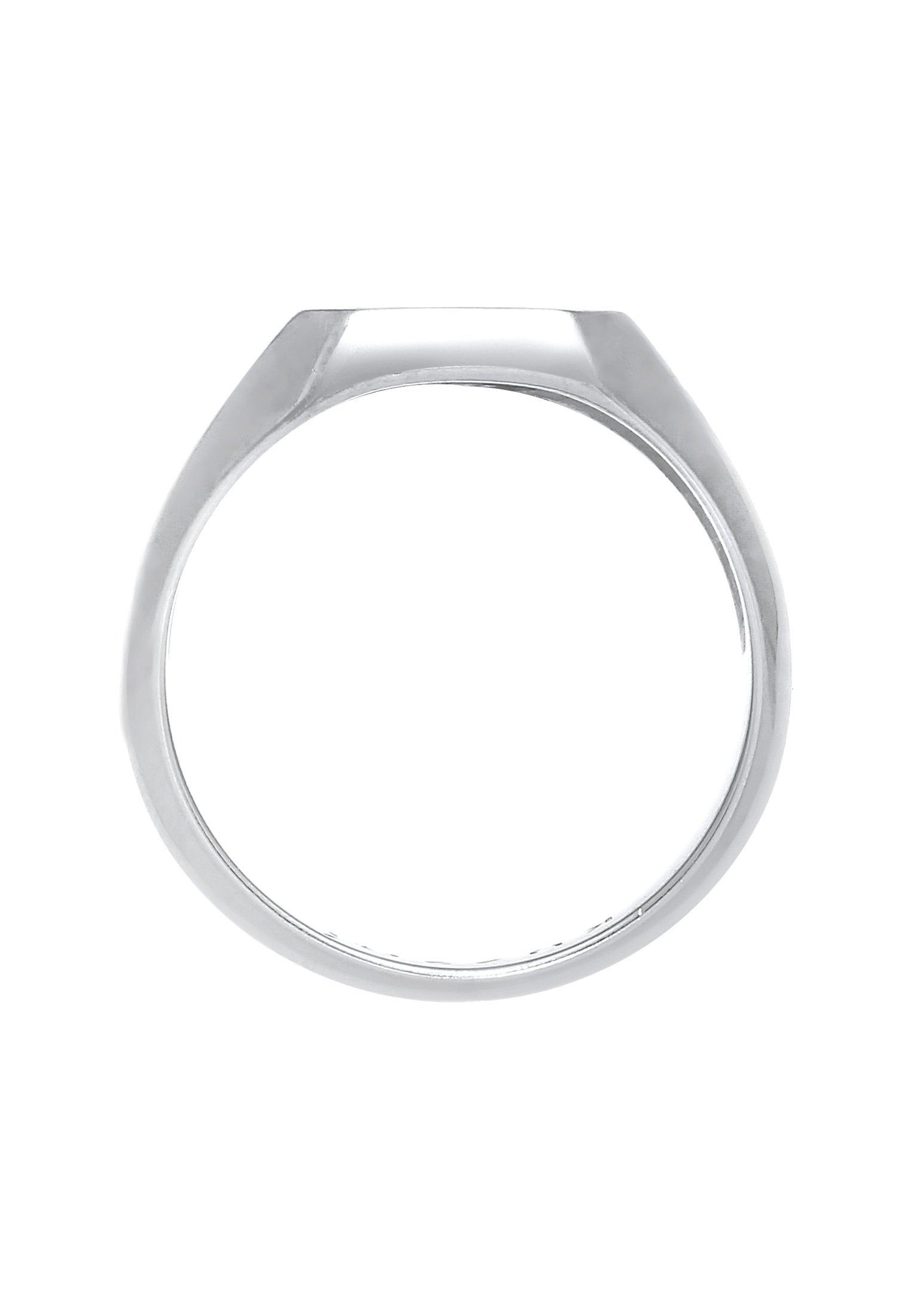 Kuzzoi Ring Siegelring Emaille Blau Basic 925 Silber