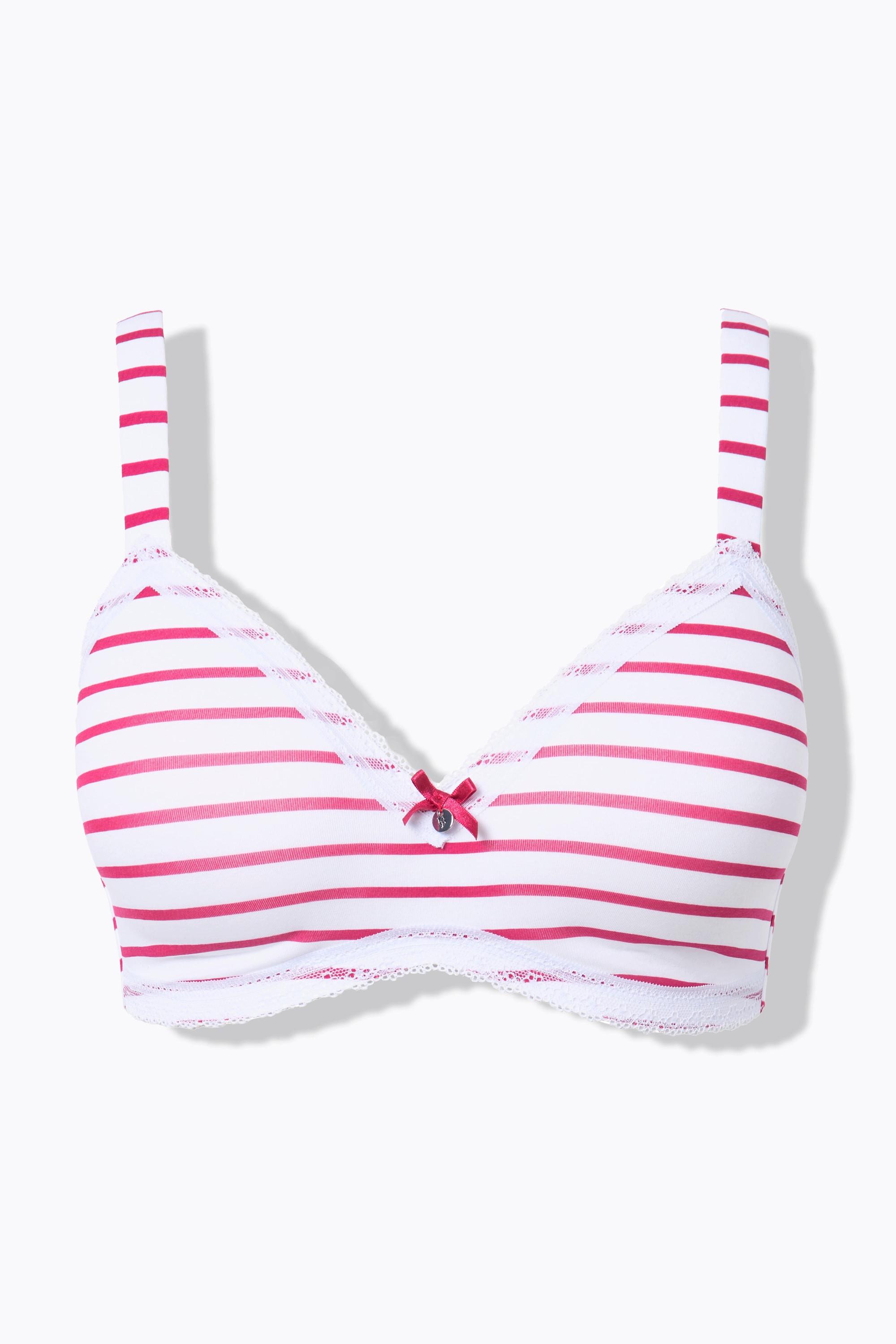 Ulla Popken BH, bügellos, Softschalen, Streifen, Cup A-D