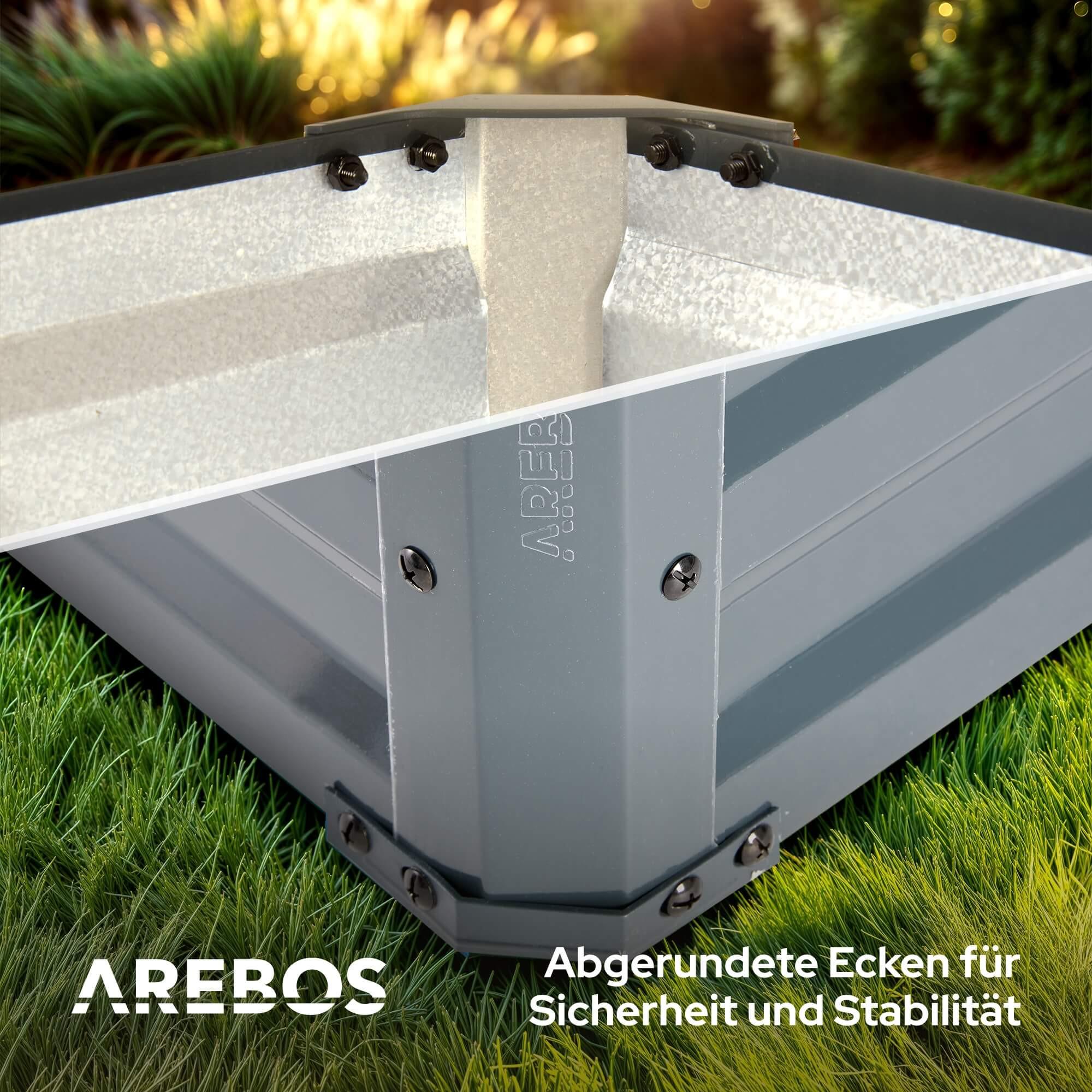 Arebos Metall Hochbeet Gartenbeet Pflanzbeet Rostfrei