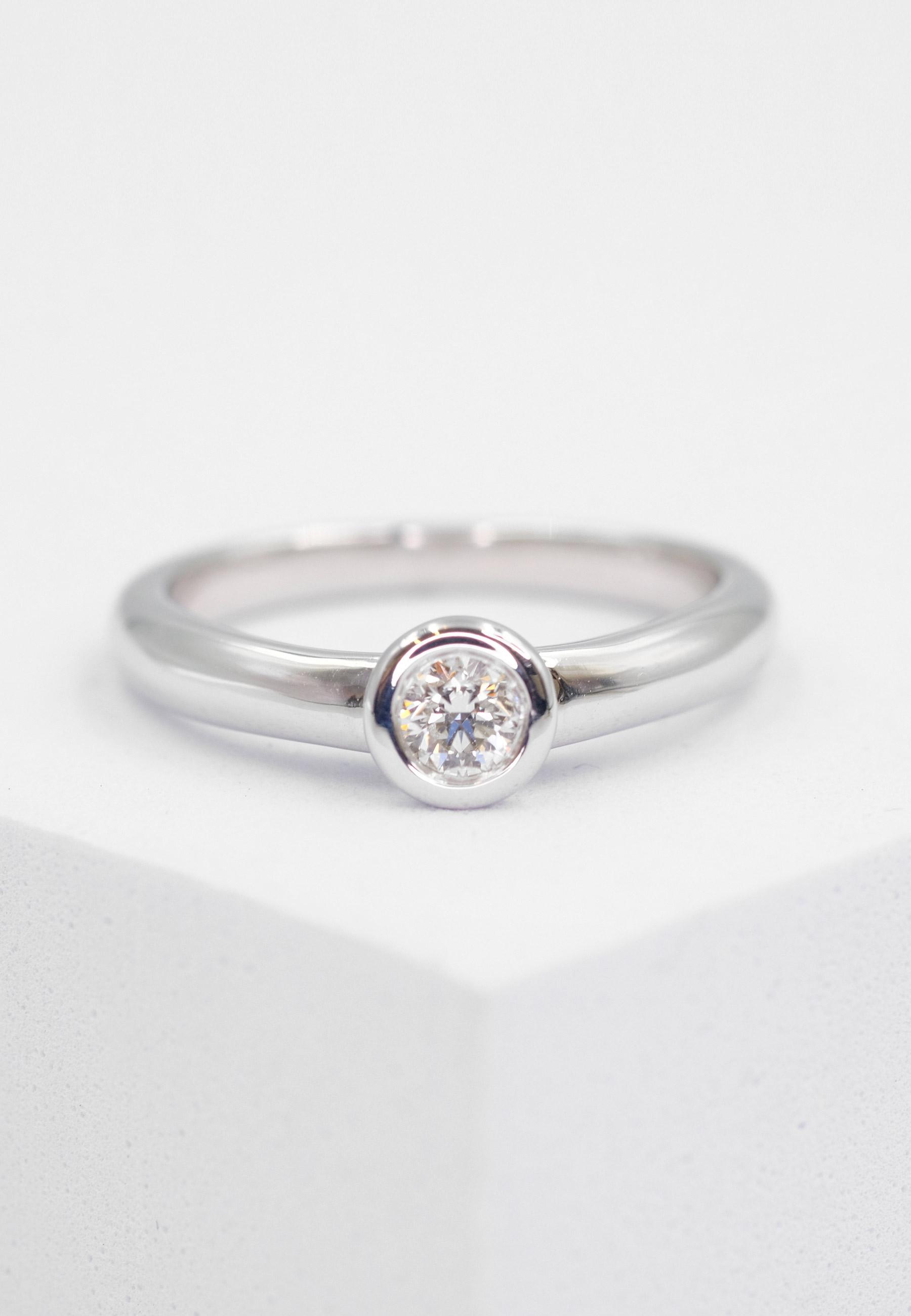 MUAU Schmuck Solitaire Ring Diamant 0.20ct. Weissgold 750