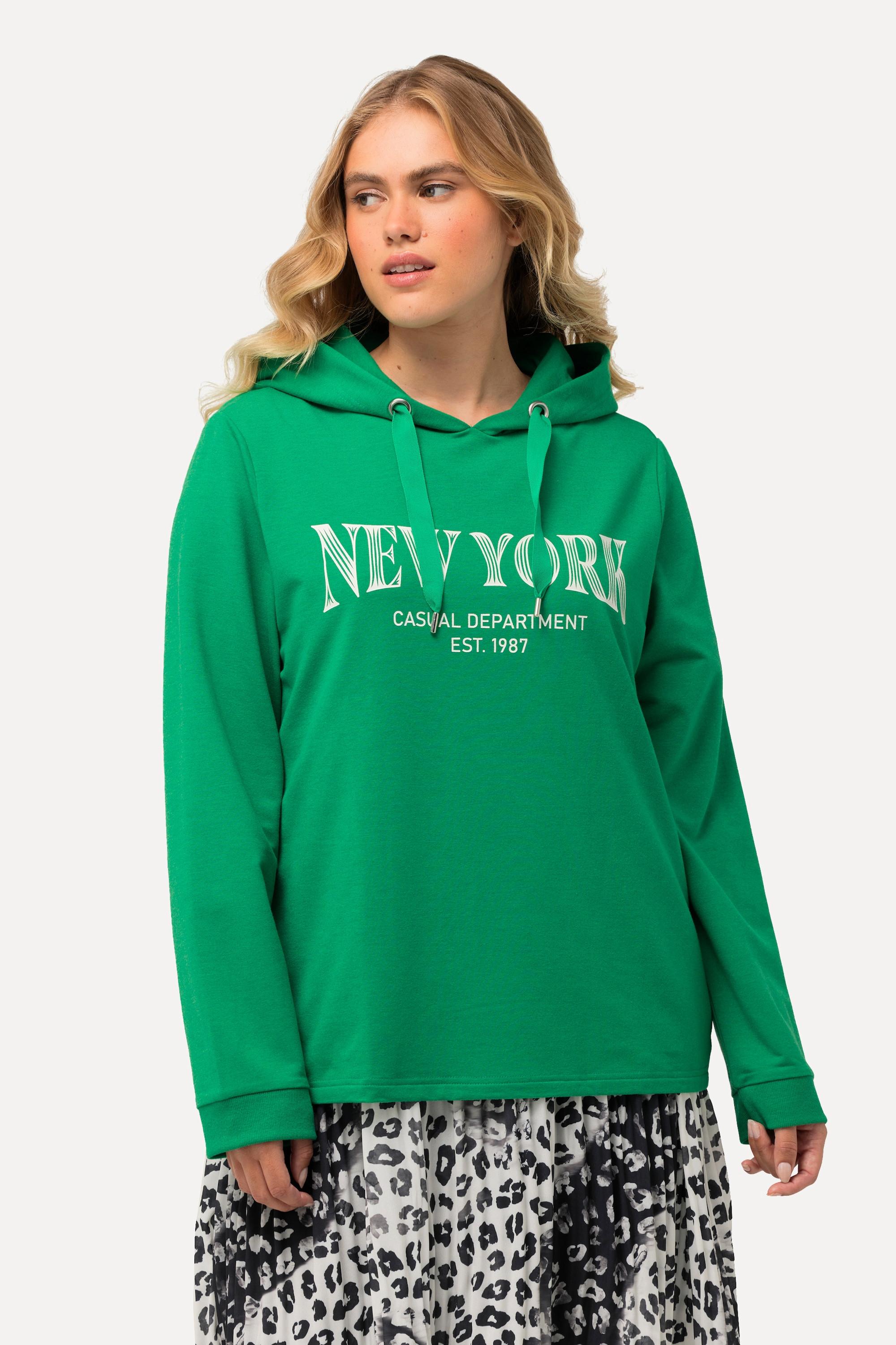 Ulla Popken Hoodie, Städtenamen, Kapuze, Langarm