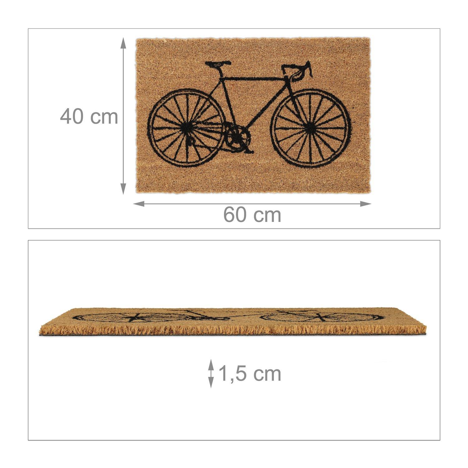 Northix Fußmatte Fahrrad aus Kokosfaser