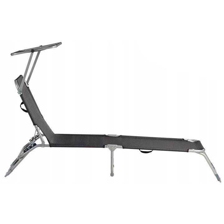 Northix Liegestuhl, Daybed, verstellbarer Gartensessel mit Baldachin,
