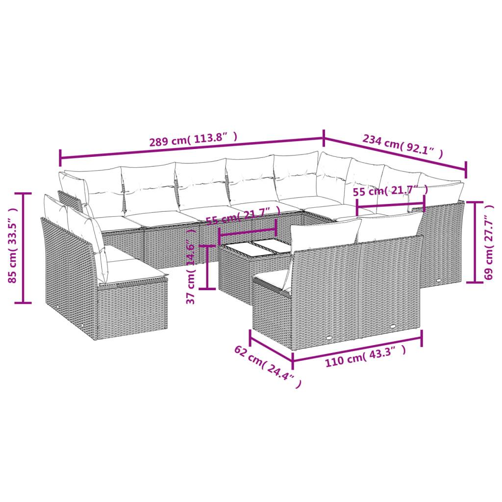 VidaXL Garten sofagarnitur poly-rattan
