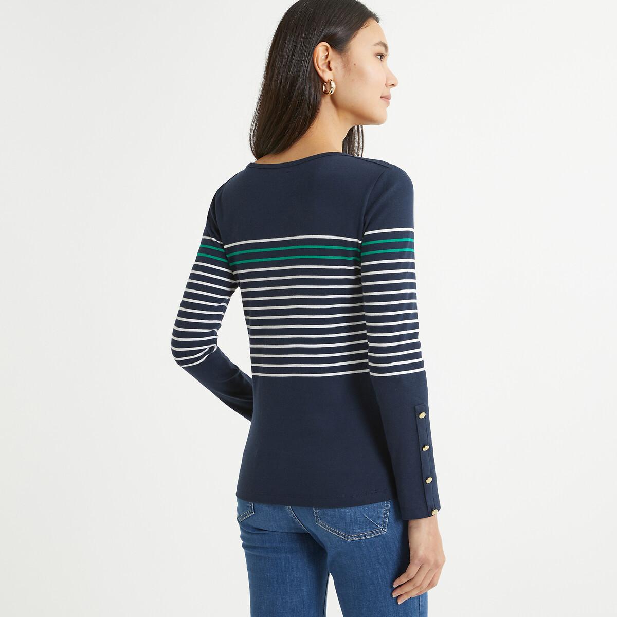 La Redoute Collections Gestreiftes Rundhals Langarmshirt