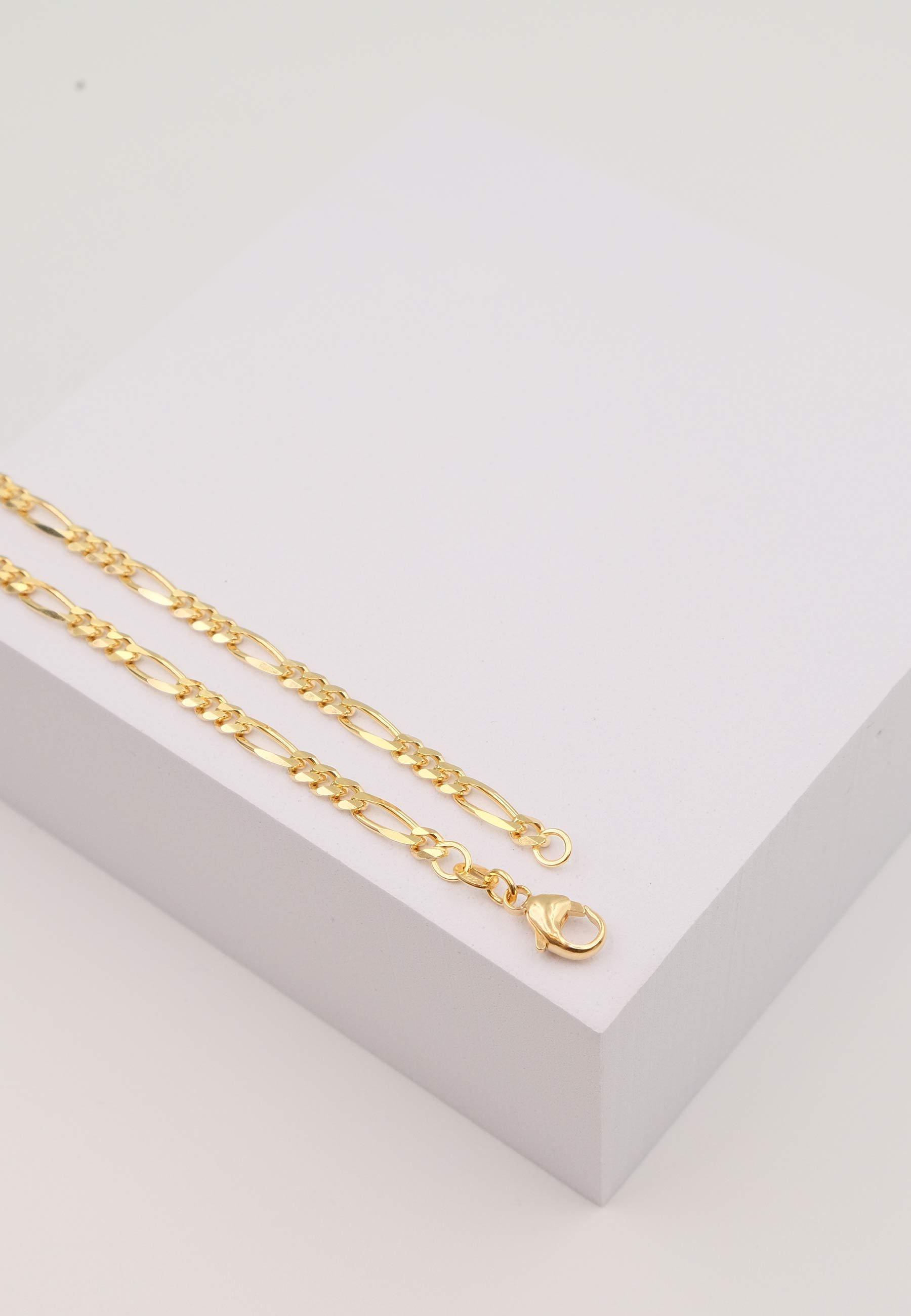 MUAU Schmuck Collier Figaro Gelbgold 750, 3.4mm, 45cm