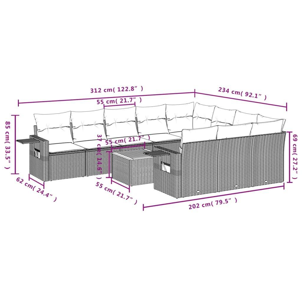 VidaXL Garten sofagarnitur poly-rattan