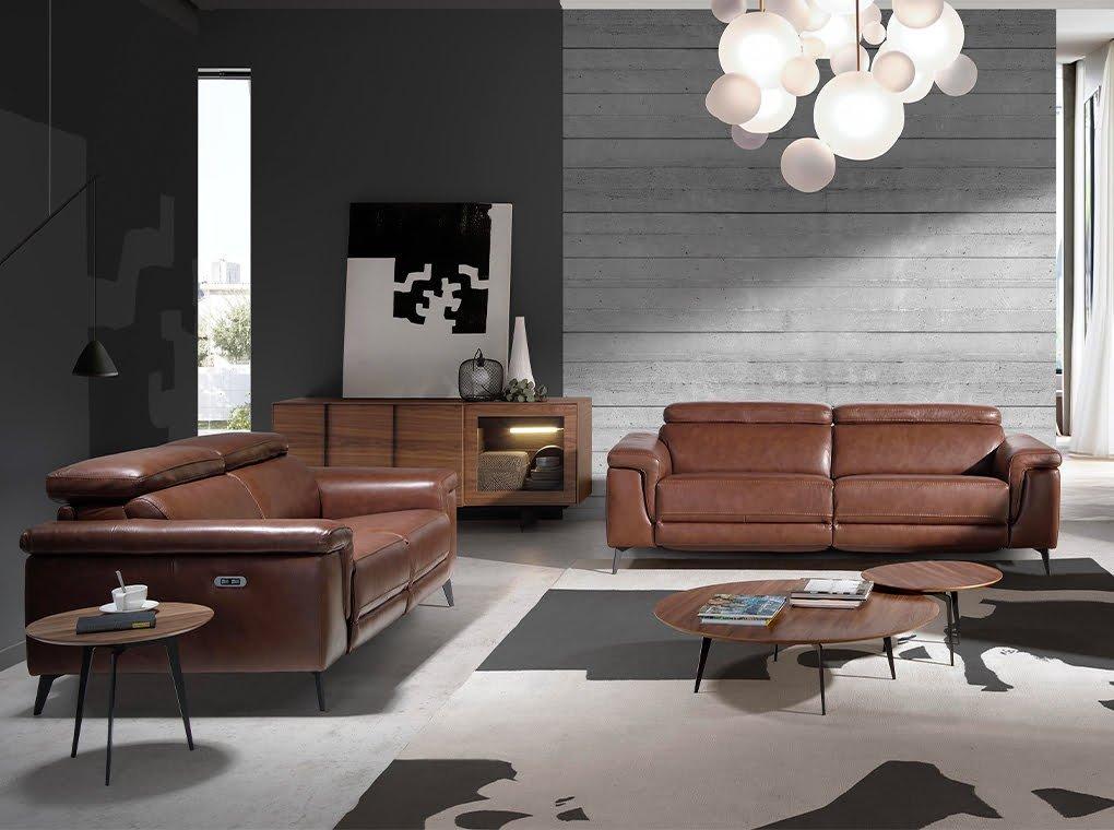 ANGEL CERDA 3-Sitzer-Sofa, gepolstert mit Rindsleder