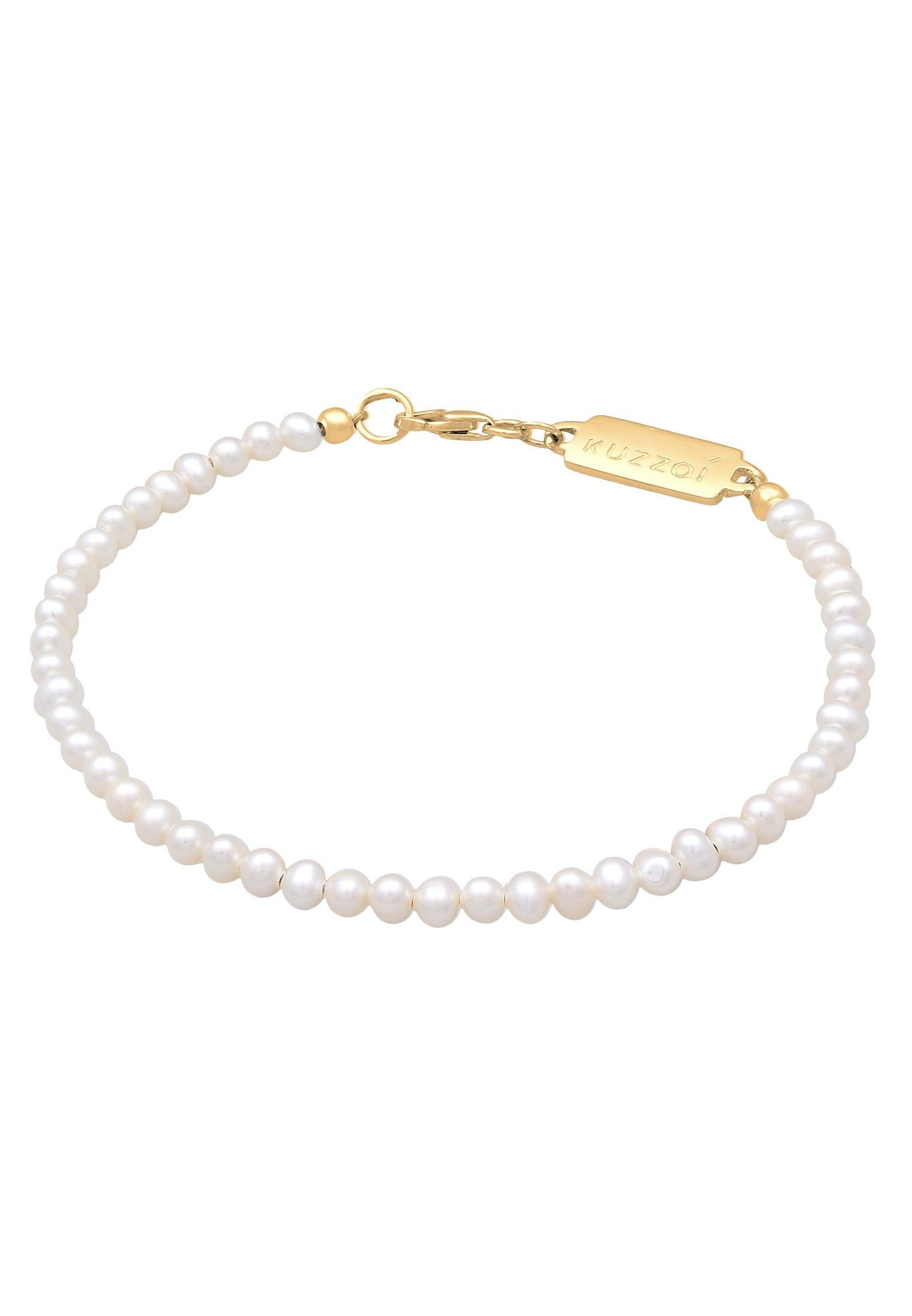 Kuzzoi Armband Süßwasserperlen Klassisch Schlicht 925 Silber