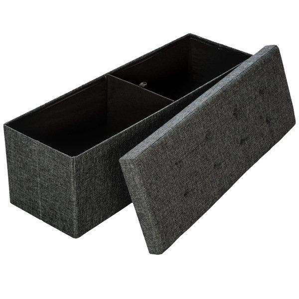 Tectake Faltbare Sitztruhe aus Polyester mit Stauraum 110x38x38cm