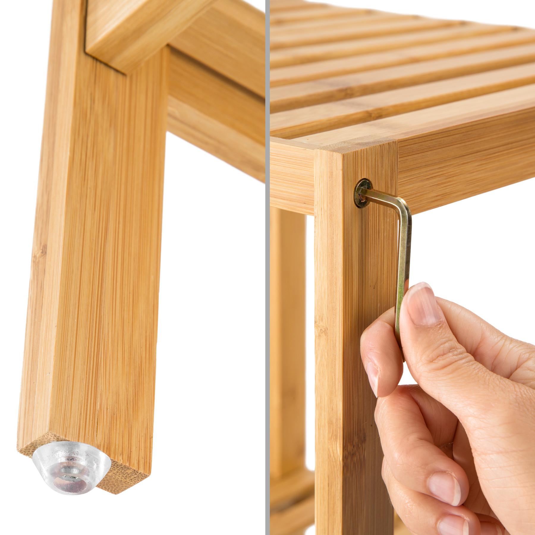 Tectake Bambus Standregal 5 Böden 33x33x141cm