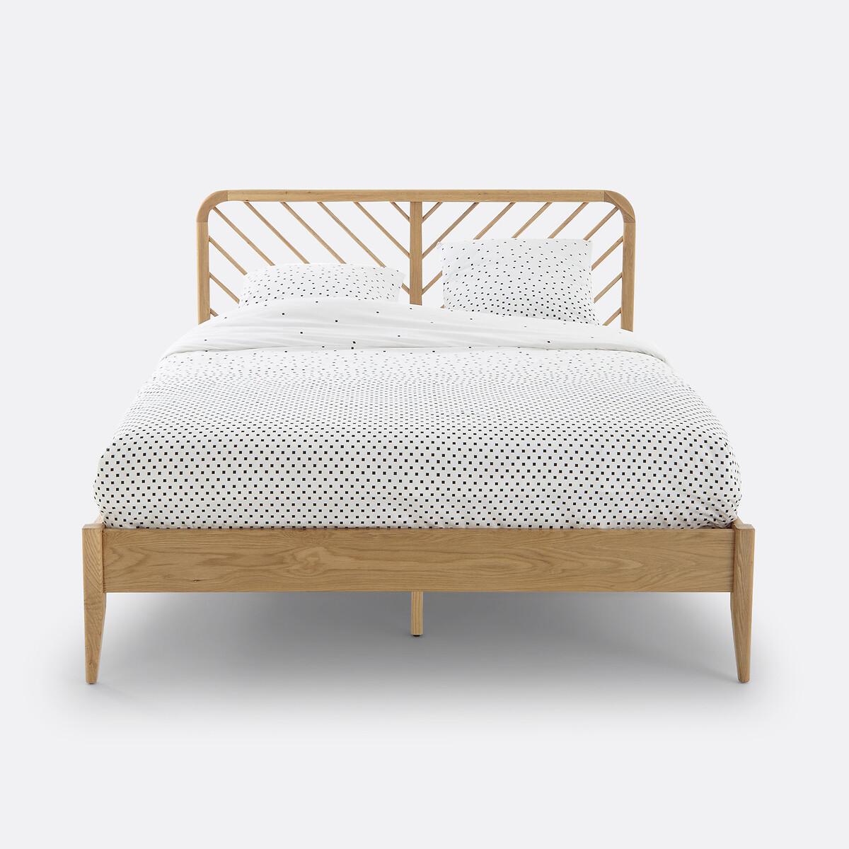 La Redoute Intérieurs Bett Anda mit Bettkasten aus massiver Eiche und Eichenfurnier