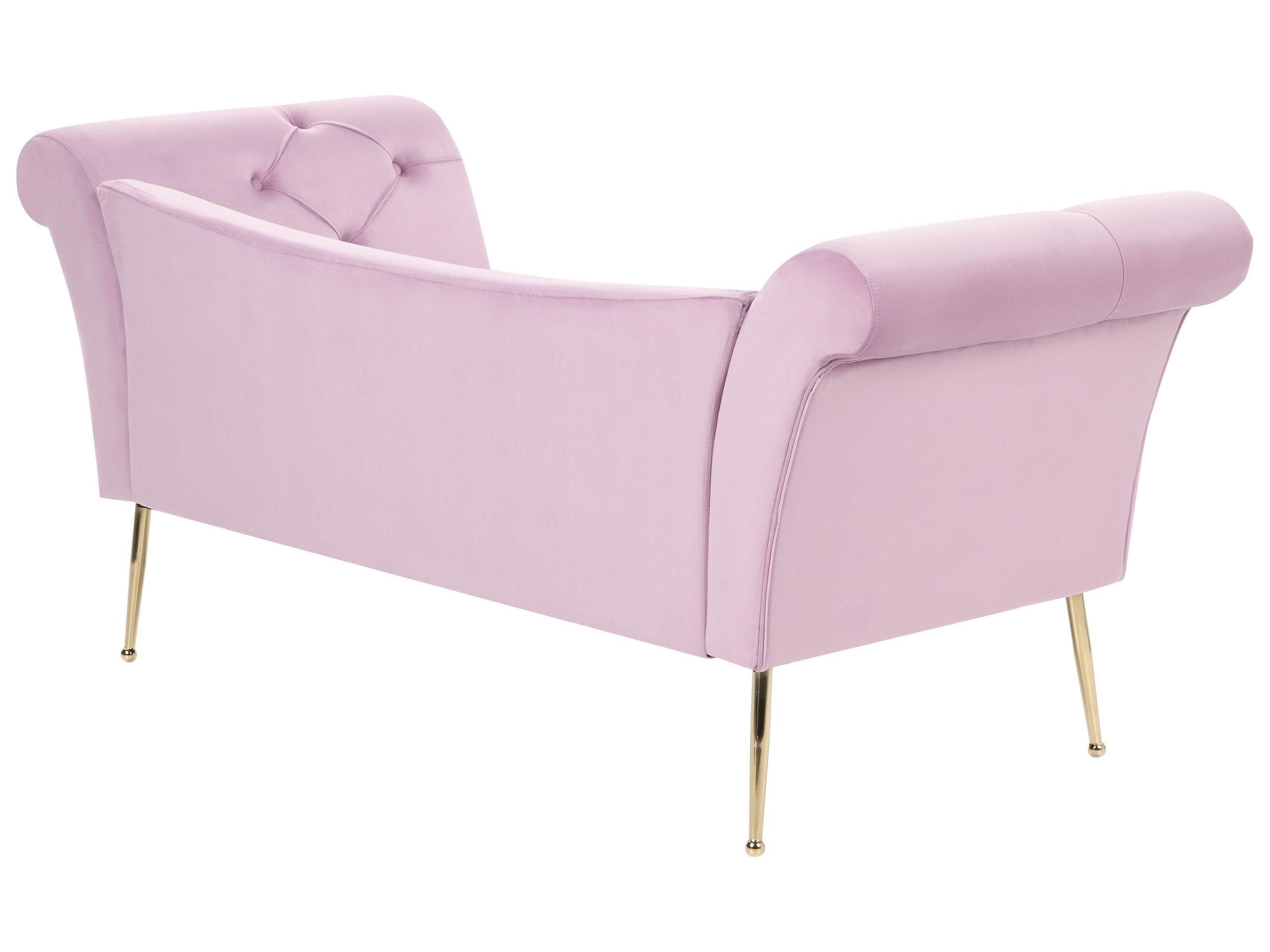 Beliani Chaiselongue aus Samtstoff Retro NANTILLY