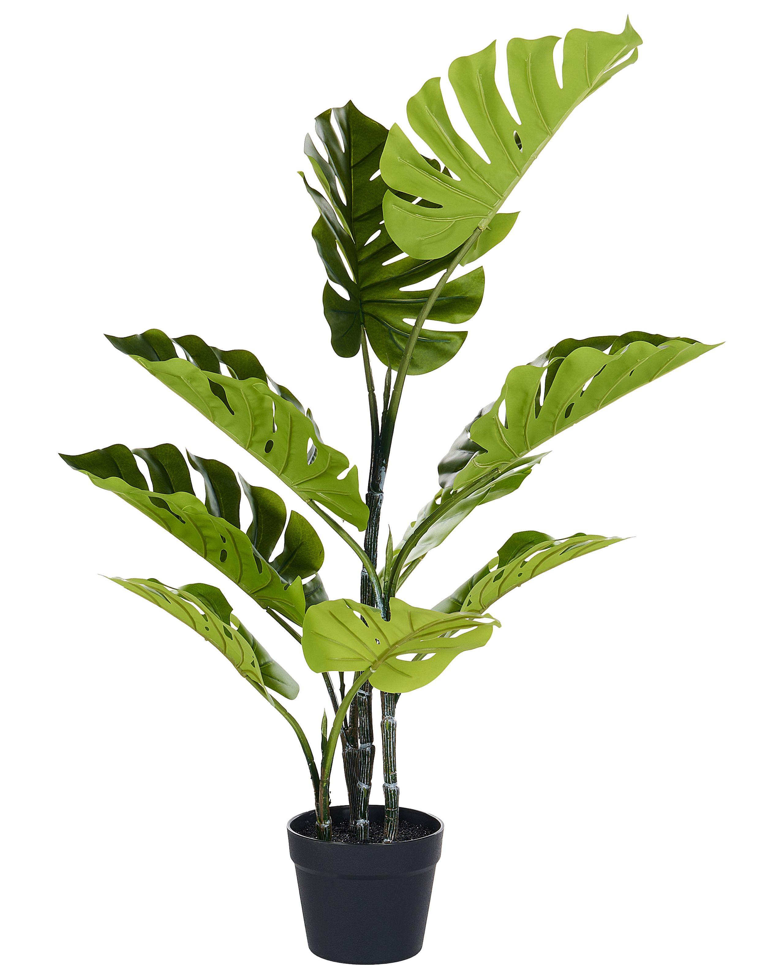 Beliani Kunstpflanze aus Kunststoff Boho MONSTERA PLANT