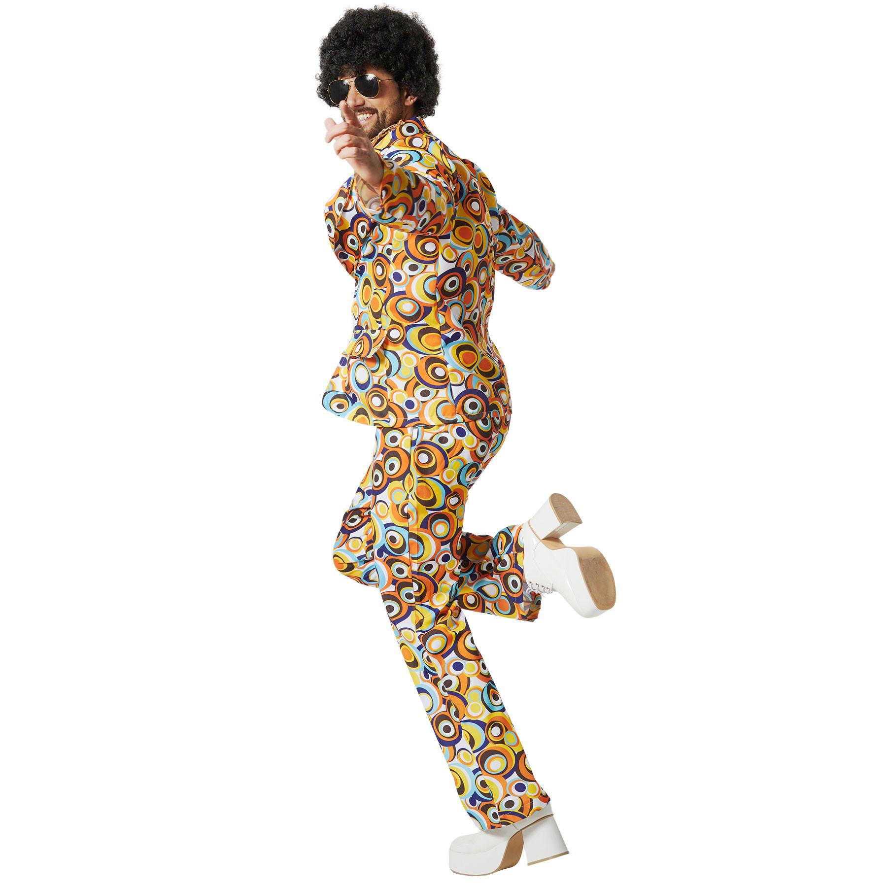 Tectake kostüm 70er Jahre Disco Retro-Kreis-Muster