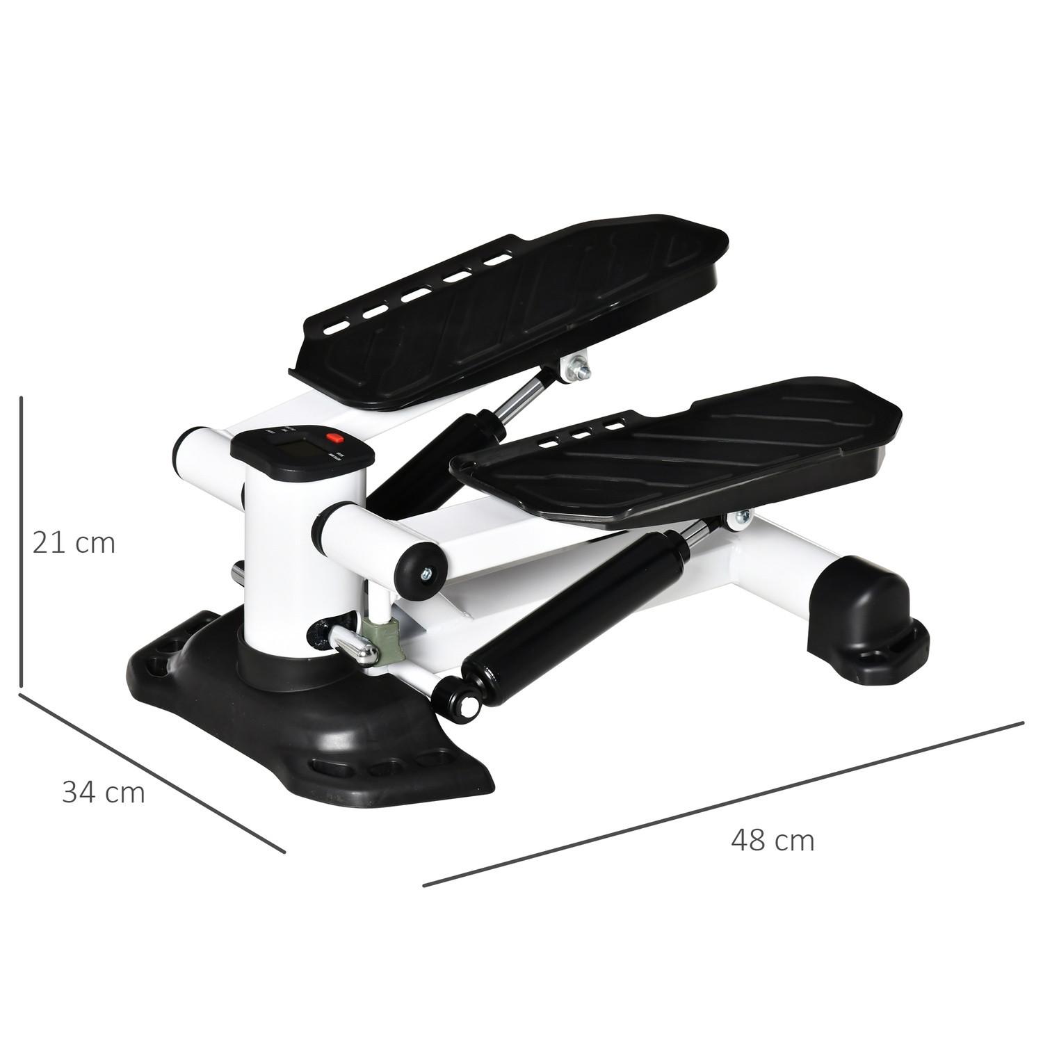 Northio Mini Stepper Kompaktes Minifahrrad Fitnessgerät Mit Lcd-Bildschirm, Große Pedale, Metall & Abs, Weiß+Schwarz, 48X34X21Cm