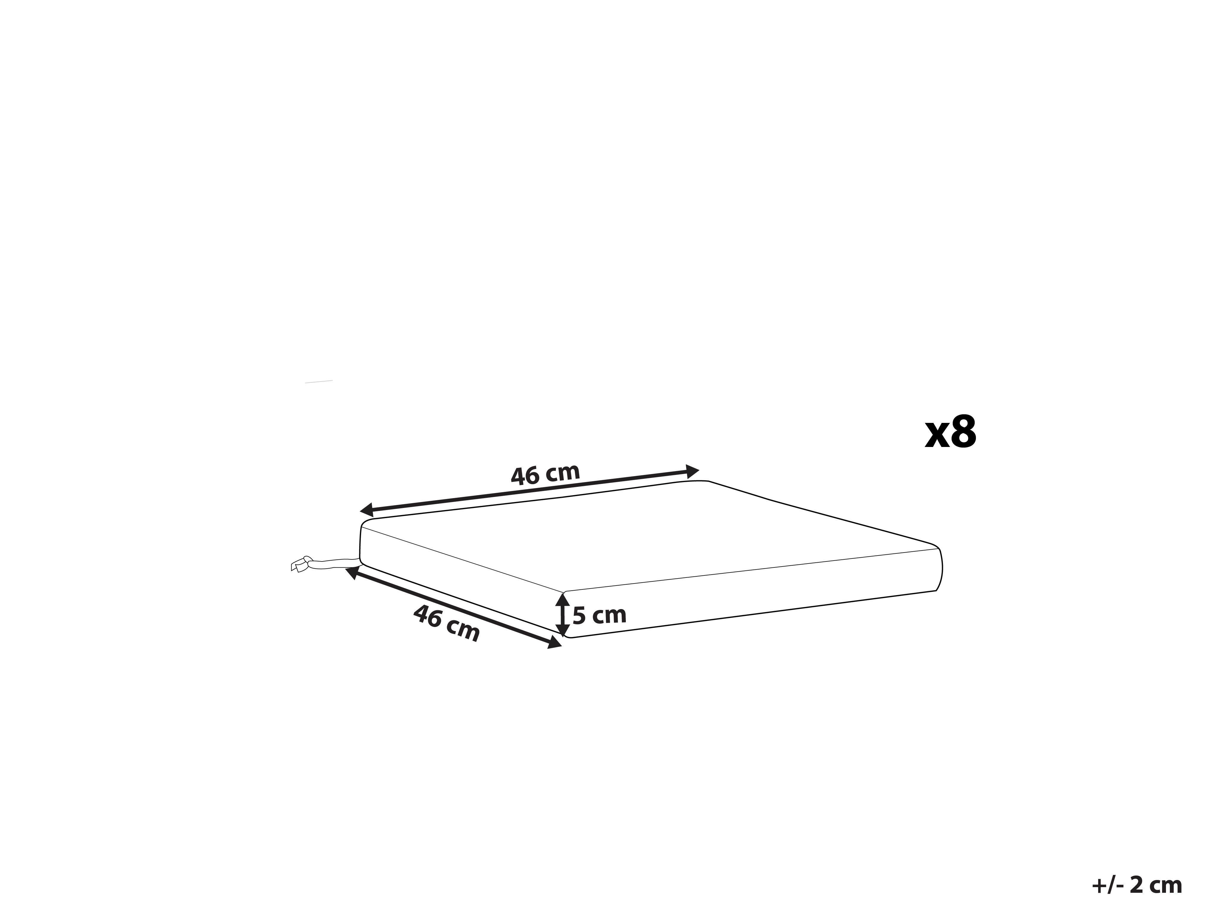 Beliani Gartenstuhlkissen 8er Set aus Polyester Modern SASSARI PREMIUM
