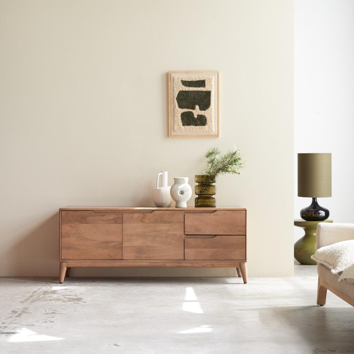 Tikamoon TV-Schrank aus massivem Mangoholz, 140 cm Gabrielle